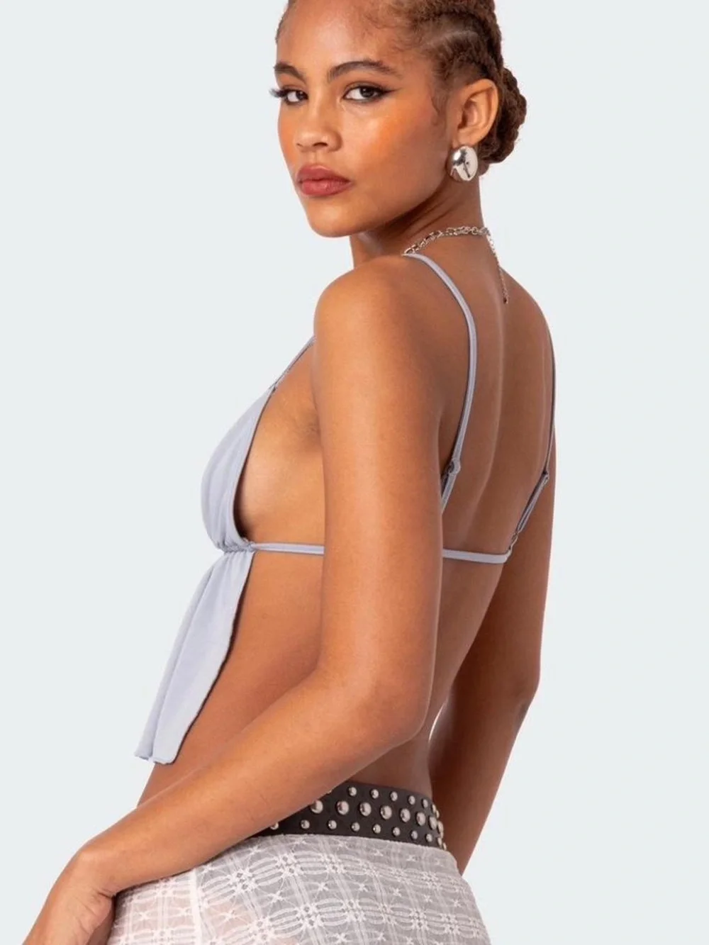 Edikted - Rylee Tie Front Open Back Top - Picture 2 of 5